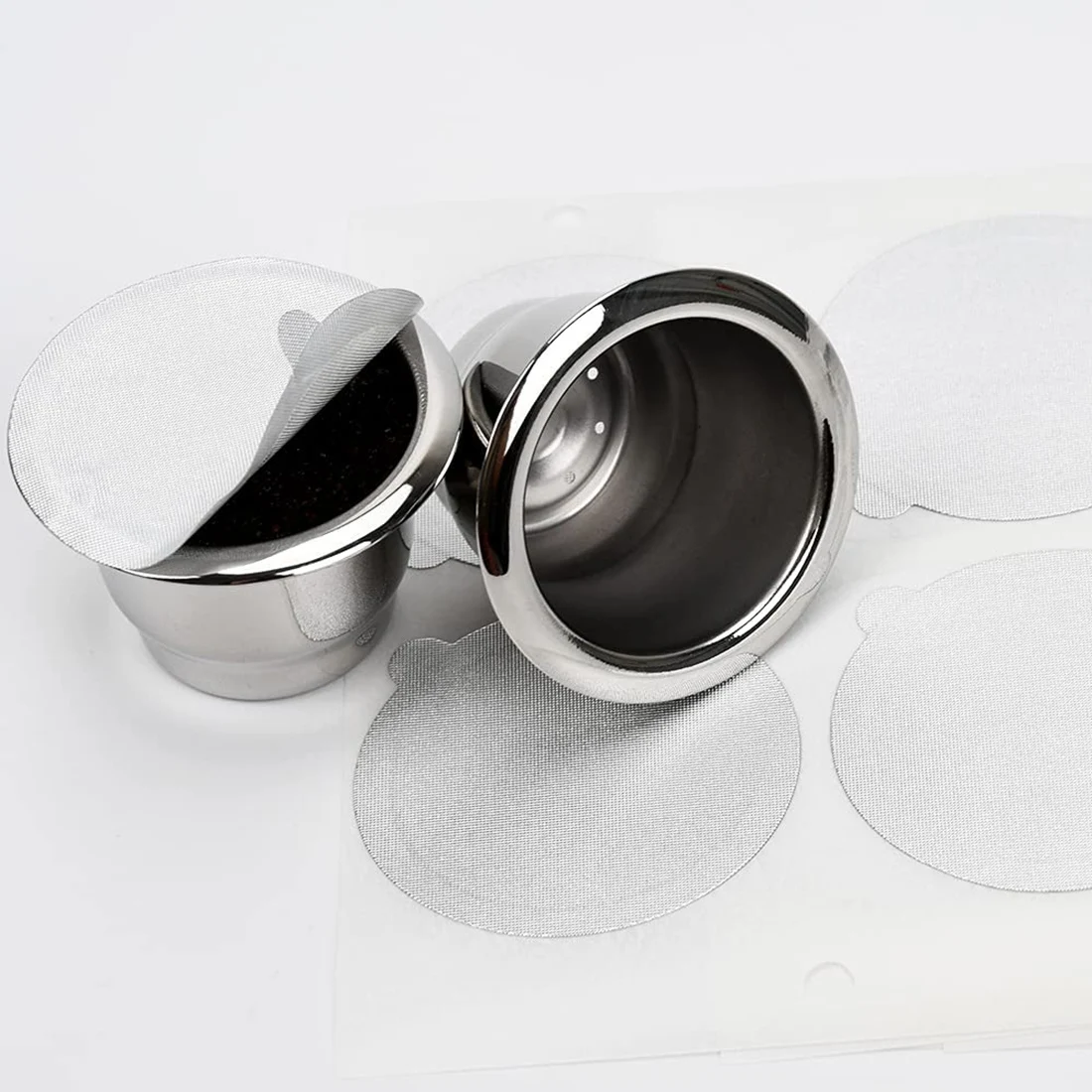 37MM Aluminum Foils Lids Disposible Nespresso Vertuo Coffee Capsule Self-Adhesive Seals Foils Cream Foam Cafe Filter Lid 100Pcs