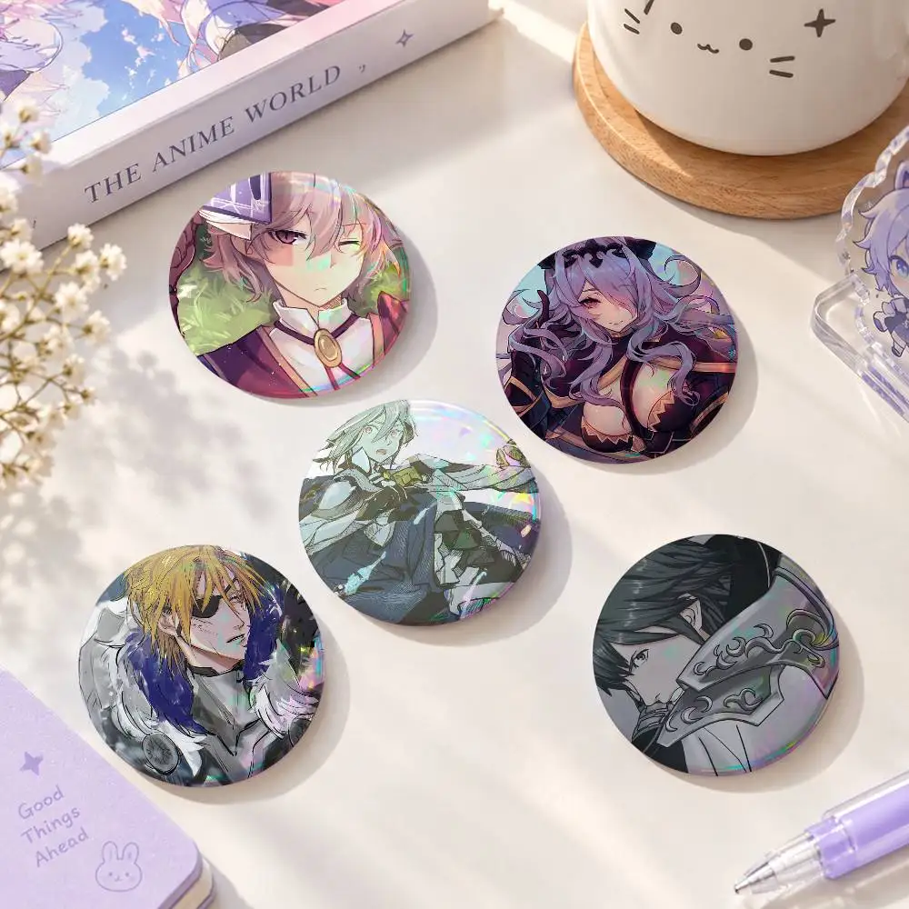 Fire Em-blem- Creative Round Button Pins Badge Set Cartoon Anime Movie Music Pattern Brooches For Bags Jackets