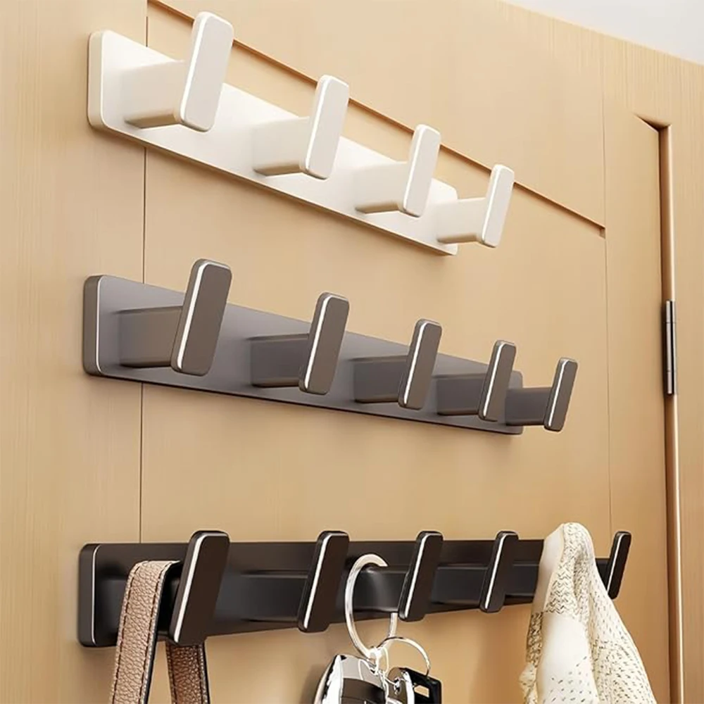 Coat Hook Wall Rack Hanger - Black Coat Rack with 5 Hooks Wall Hooks for Hanging Hat Key Bag Towel Wall Mount Coat Rack