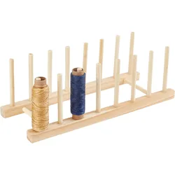 16 Spools Wood Thread Rack 1 Set Sewing Embroidery Thread Cone Holder 12x4.7x4.1