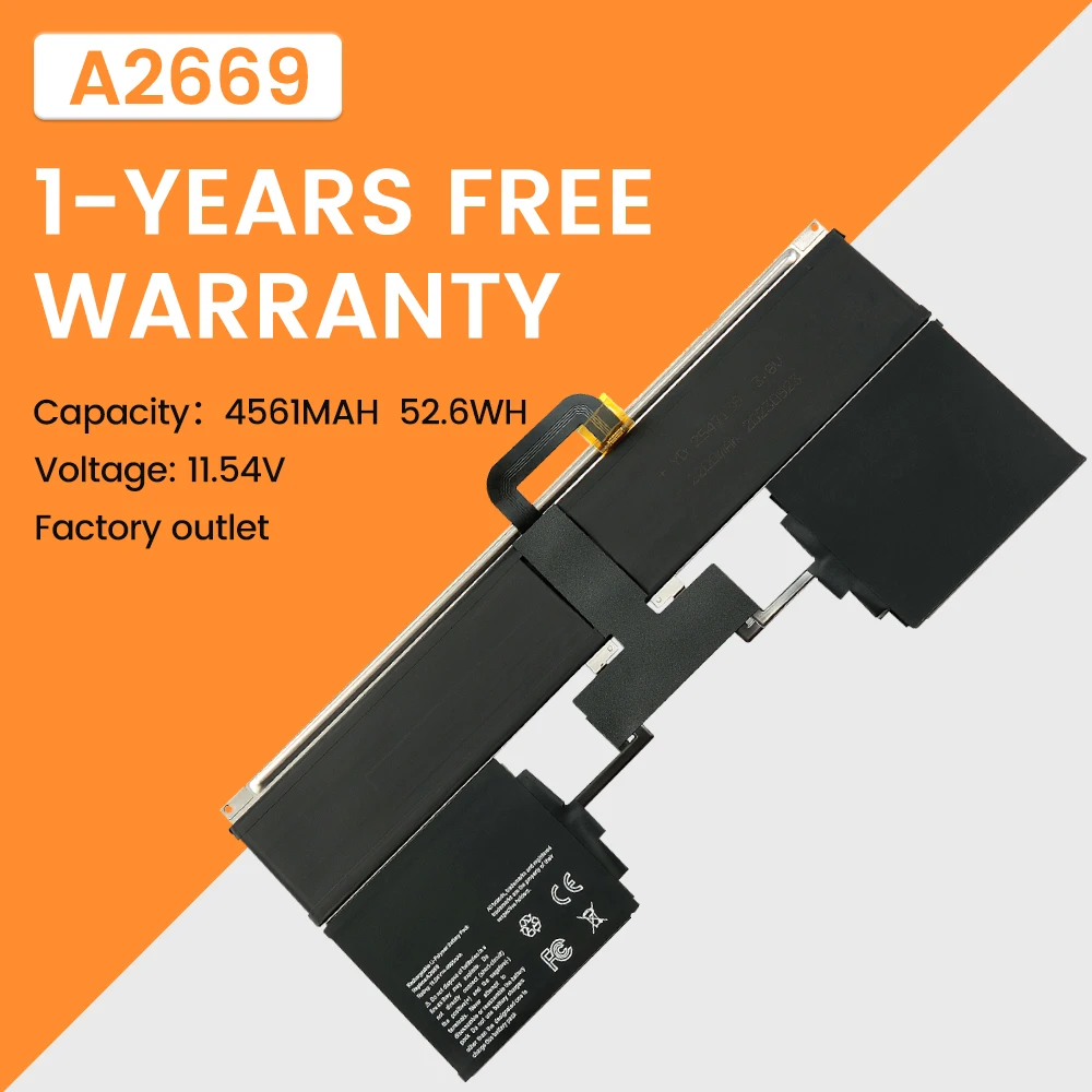 

New A2669 Laptop Battery For Apple MacBook Air 13 inch M2 A2681 2022 Year 11.54V 52.6WH 4561mAh Fast Delivery