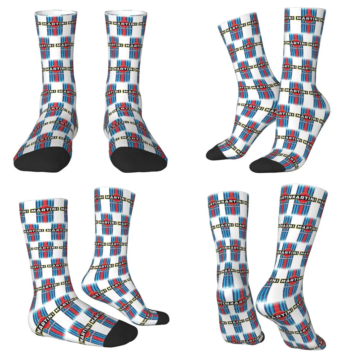 All Seasons Crew Stockings Martinis Race Sportscar Motor Racing Socks Casual Long Socks for Men Women Valentine's Day Gifts