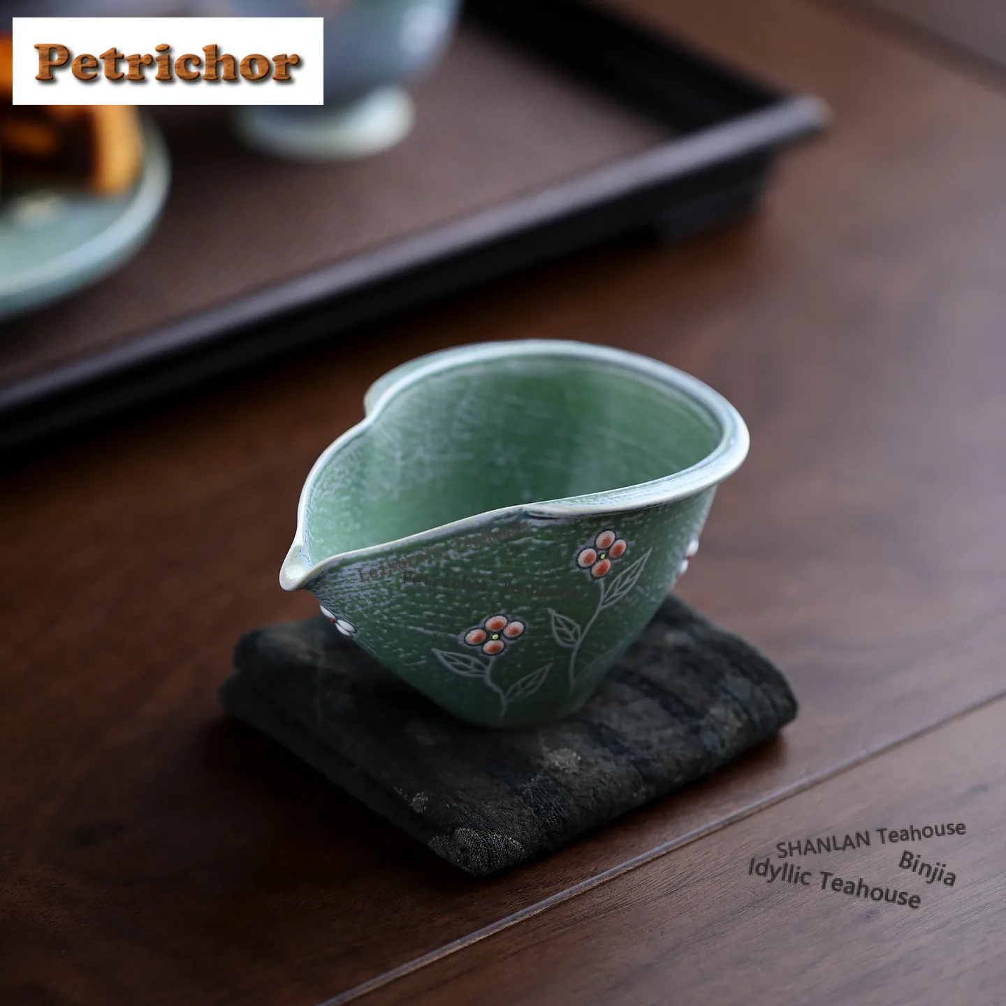 130ml Turquoise Green Kiln Fambe Gourd Tea Pitcher Divide Tea Cha Hai Dispenser Justice Cup Fair Mug Tea Ceremony Supplies Gift