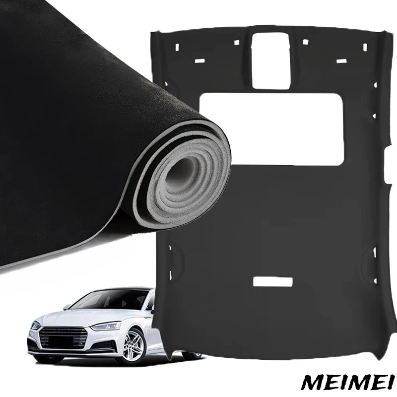 Tela para cabecera de ante con Material de respaldo de espuma, tela para cabecera de microgamuza para automoción/hogar, reparación de reemplazo de coche DIY