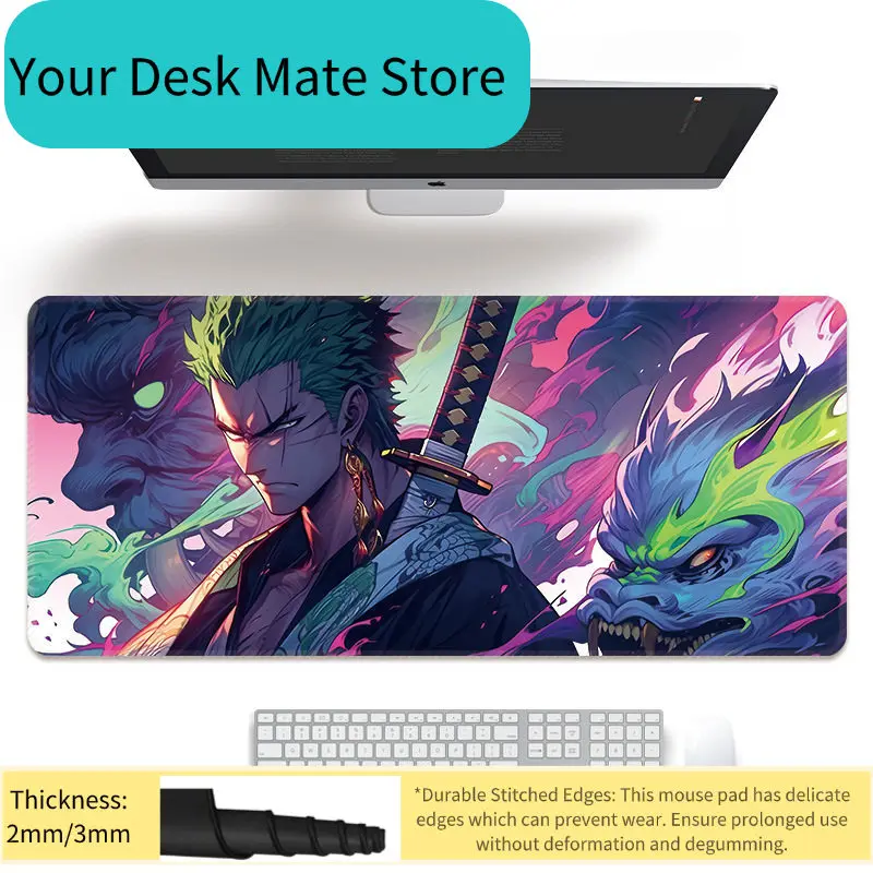 

New Anime Office Mouse Pad Oversized ONE PIECE Boys E-sports Game Two-dimensional Computer Keyboard Desk Pad Animation Periphery