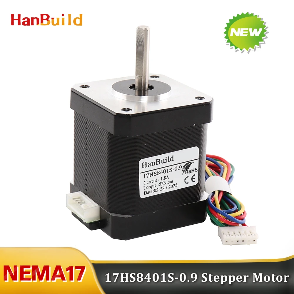 hanbuild 1pcs 17HS8401S 0.9  4-lead 42BYGH 1.7A 52N.CM 0.9 degree For beauty medical machine  Nema17 Stepper Motor