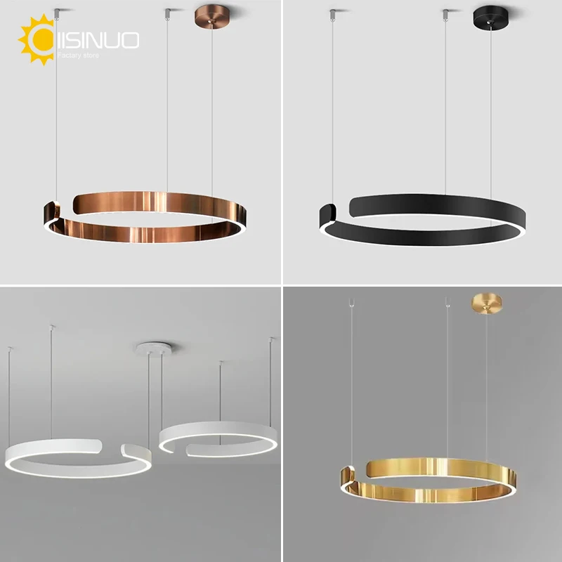 Nordic living room dining room pendant lamp, modern, simple, creative, personalized, duplex building, atmospheric, circular stai