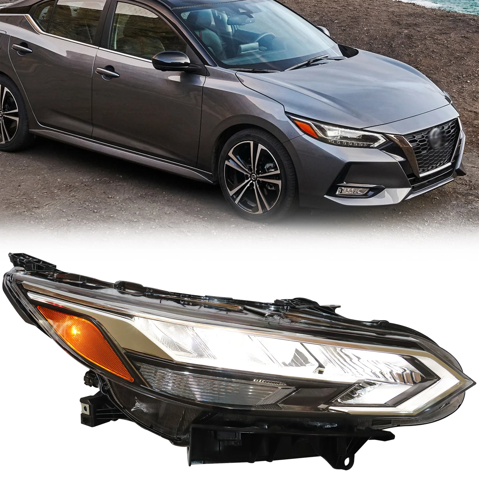 Ensemble de phares LED adaptés au phare Nissan Sentra 2020 – 2021 (côté droit du passager), phare avant de remplacement Direct d'usine