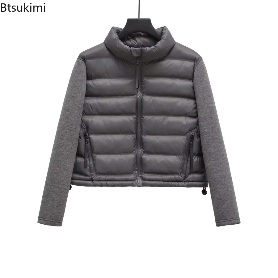 Cappotto da giacca patchwork in tinta unita moda donna autunno inverno Cappotto da donna in cotone caldo con risvolto in piedi vintage Giacca per il tempo libero