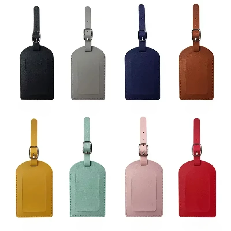 PU Leather Luggage Tag Women Men Holiday Travel Accessories Suitcase Tags Name ID Address Lable Bag Tags for Luggage Travel Tags