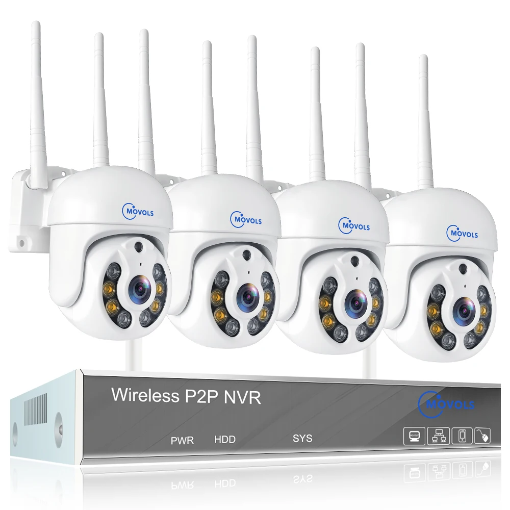 Movols H.265 3MP 5MP Drahtlose CCTV-System Zwei-wege Audio Wasserdichte PTZ WIFI IP Sicherheit Kamera 10CH NVR Video Überwachung kit