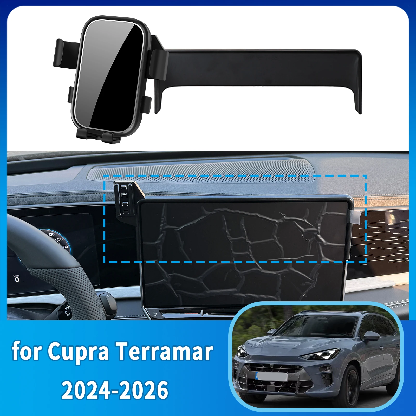 

Accessories Mobile Phone Holder fit for Cupra Terramar 2024 2025 2026 12.9" inch 5H Facelift GPS Bracket Navigation Stand Auto