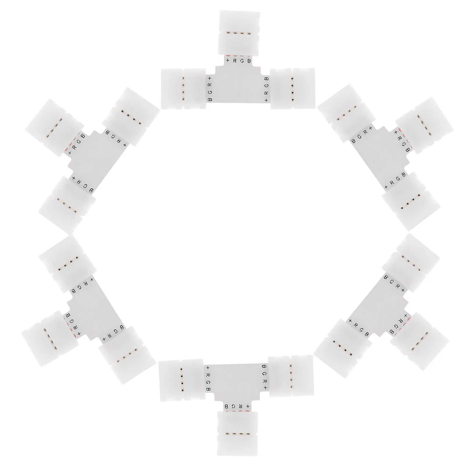 6 قطعة موصلات شريط LED 4-Pin محولات L-شكل لحام 10 مللي متر لأضواء شريط 5050rgb تركيب سريع آمن ومستقر