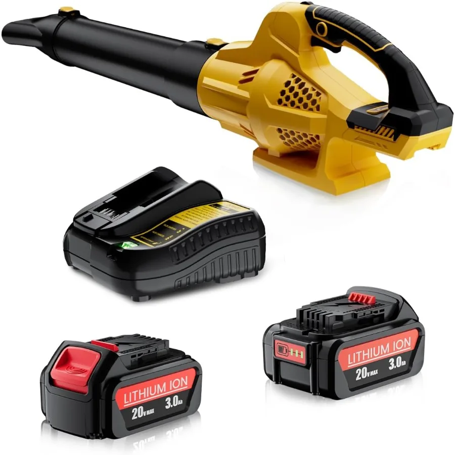 منفاخ أوراق شجر لاسلكي متوافق مع بطارية 20 فولت ماكس 500CFM عالية الطاقة و6 مستويات سرعة قابلة للتعديل للعناية بالعشب الفعالة Y