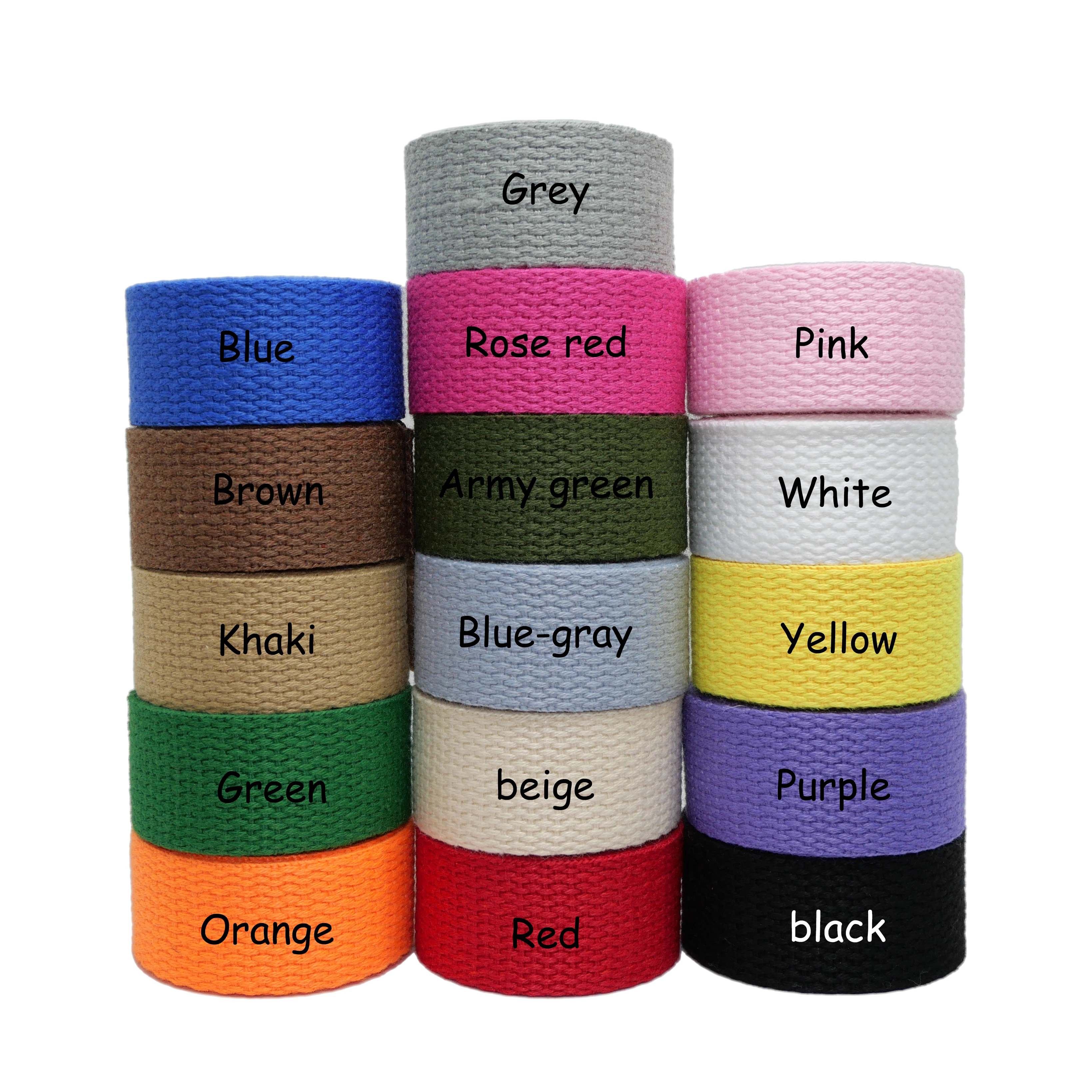 16-Pack Assorted Colors polyester-cotton Webbing Tape 2 Yards per Roll Total Length 32 Yards for Crafting And DIY Projects
