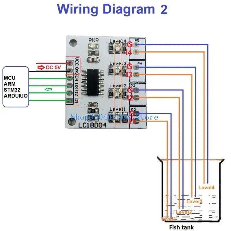 High Precise Liquid Level Sensor Controller Modules with 4Digit Display with/without Pin Connector for Fluid Monitoring