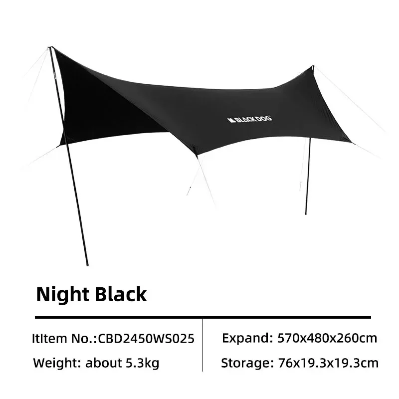 new Naturehike BLACKDOG Camping Sun ShelterBlack Coating Awning 10-16 Person 27m' SunshadeOutdoor Beach Canopy Tarp Waterproof