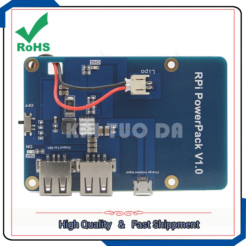 Raspberry power supply expansion board dual USB output for Pi3 independent field power supply mobile module(only charge board))