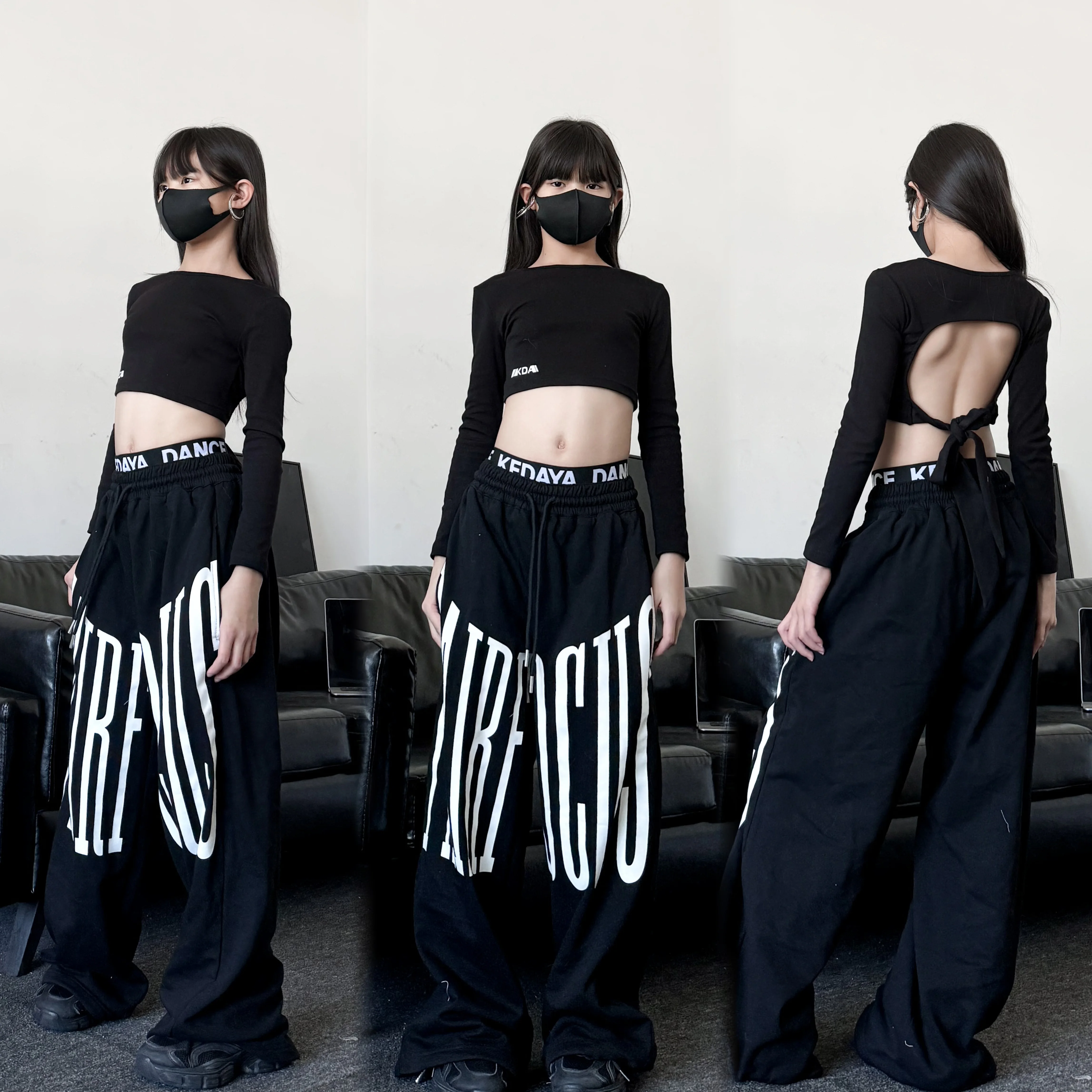 2026 قاعة الرقص الهيب هوب أزياء رقص للأطفال المحاصيل الأعلى السراويل فضفاضة الشارع الشهير الاطفال أداء الجاز مرحلة الهذيان الملابس DQS21545