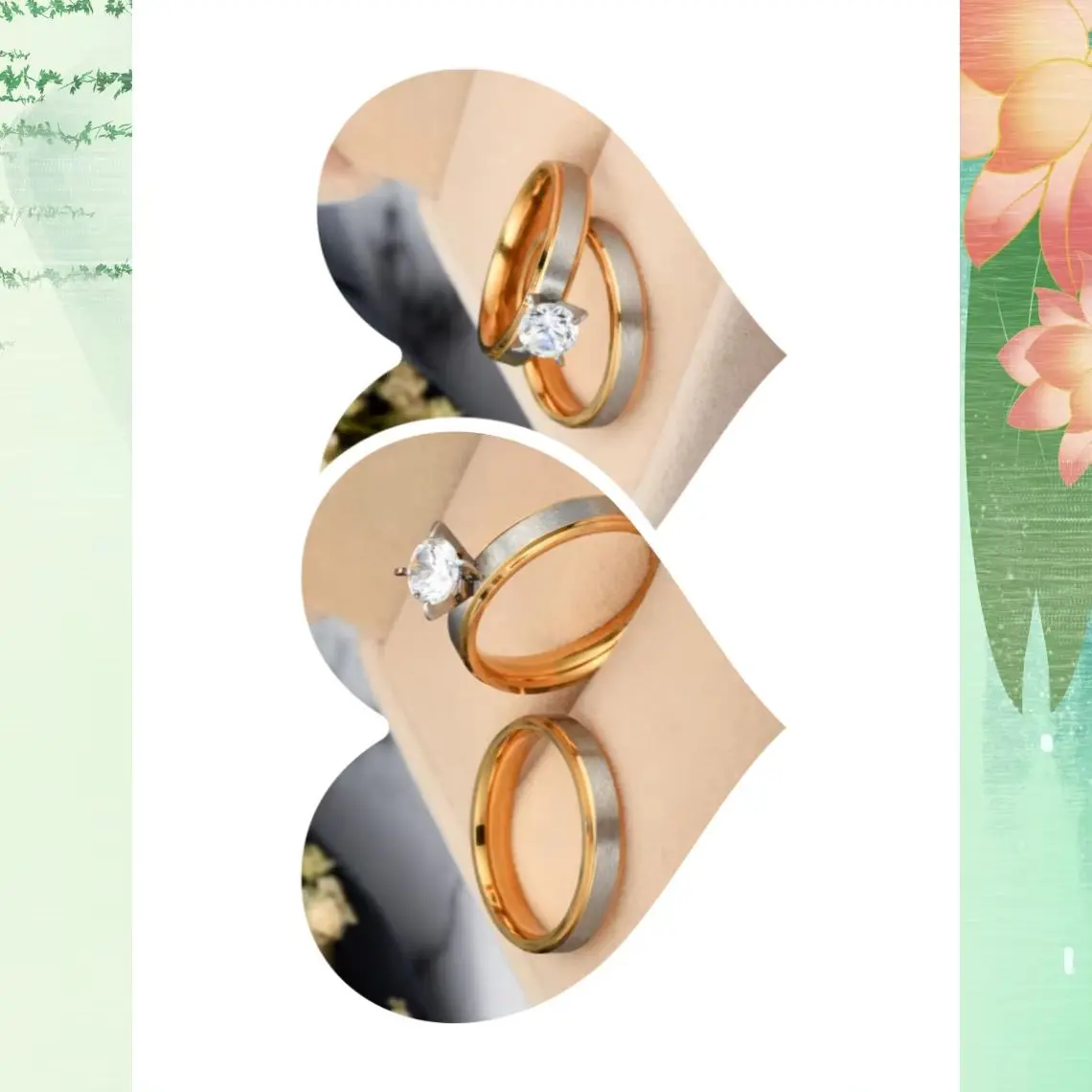 Matte Finish Stainless Steel Zircon Couple Rings Set - Simple Fashion Jewelry for Men & Women Valentine Gift