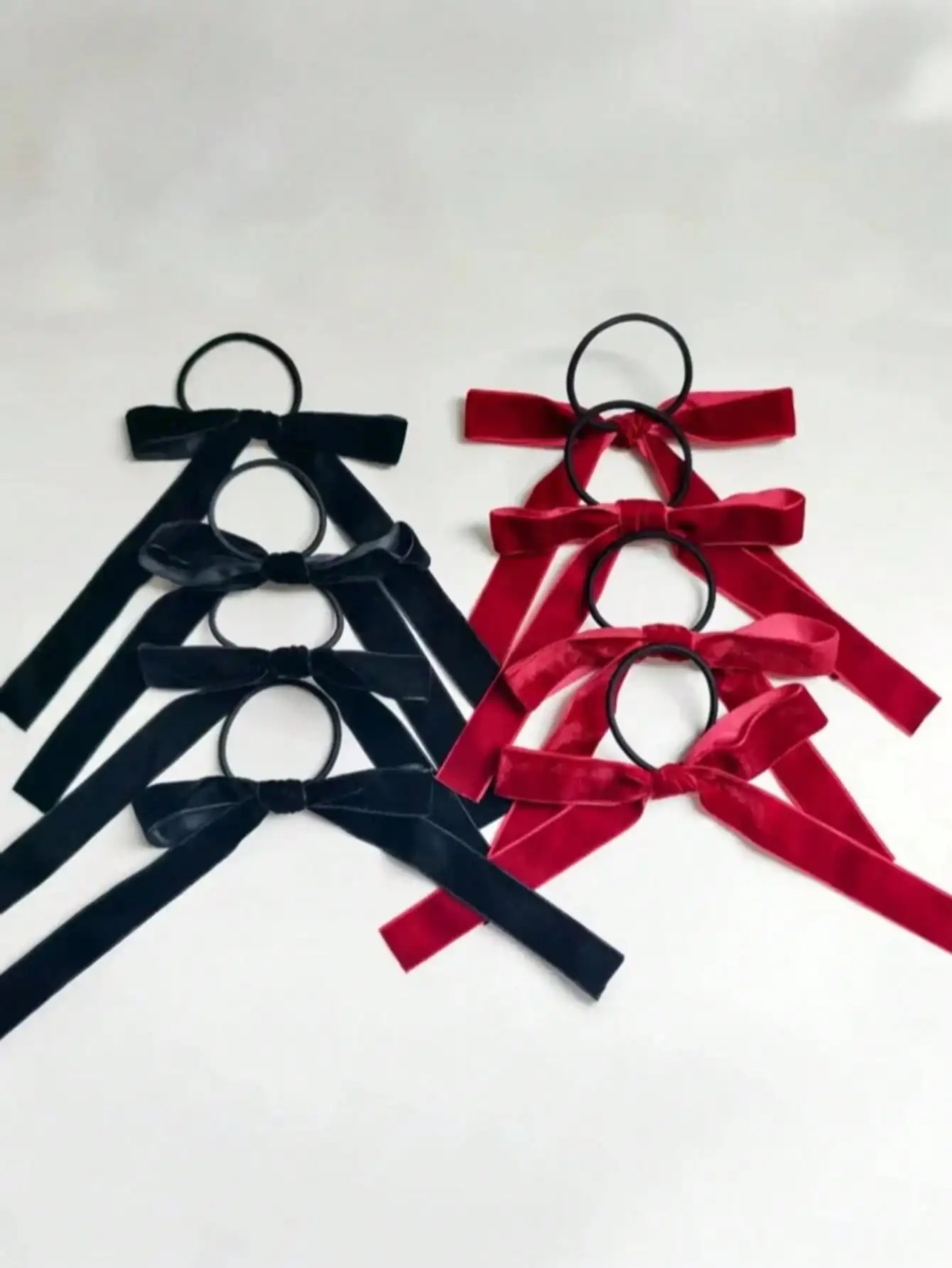 2/8pcs Fashion Black Velvet Bow Hair Ties for Women Girls Party Hair Accessories image 5