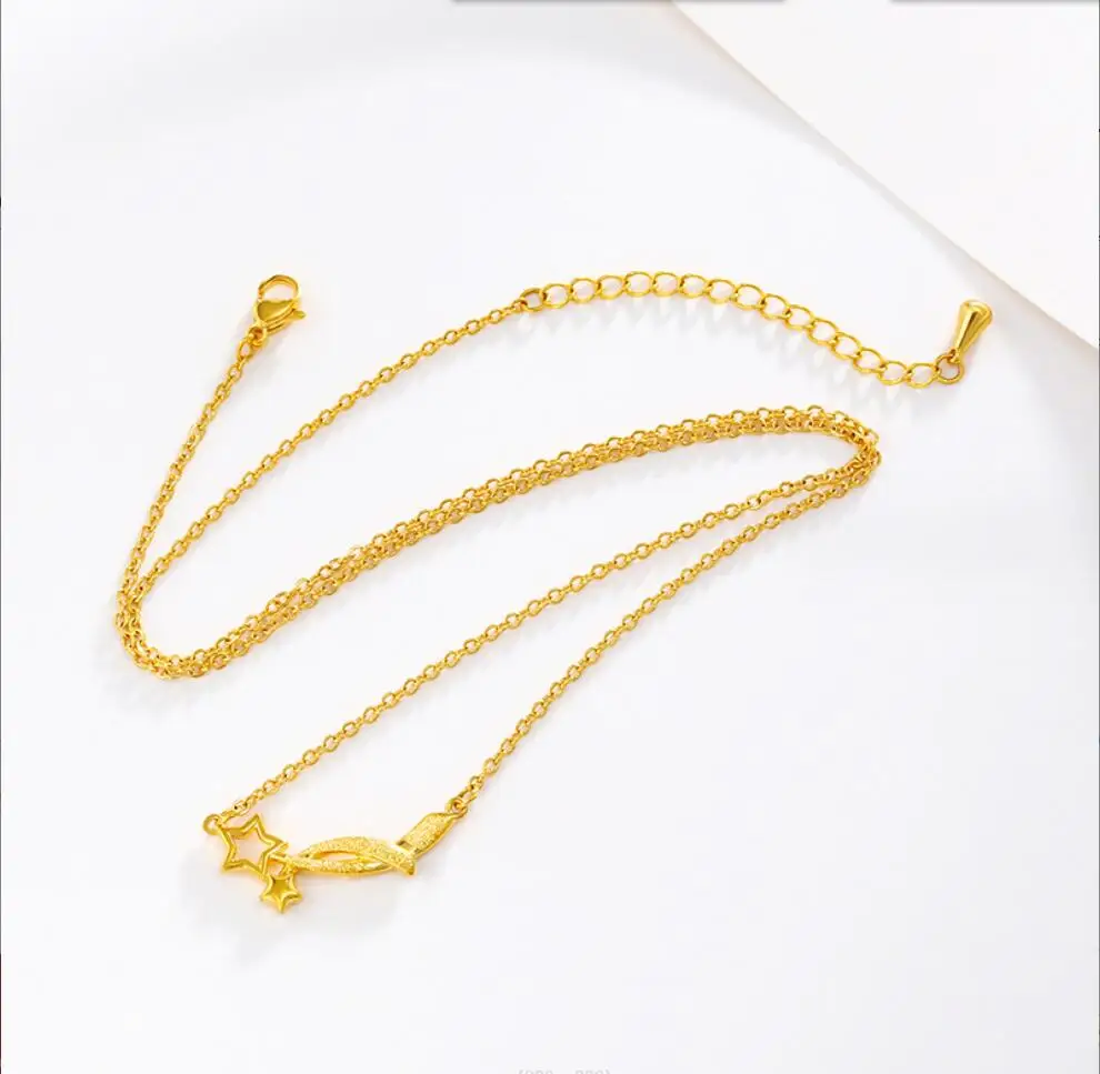 1PC  New Women Chocker Gold Color Chain Star Heart Choker Necklace Jewelry Collana Kolye Bijoux Collares Mujer Collier F1902
