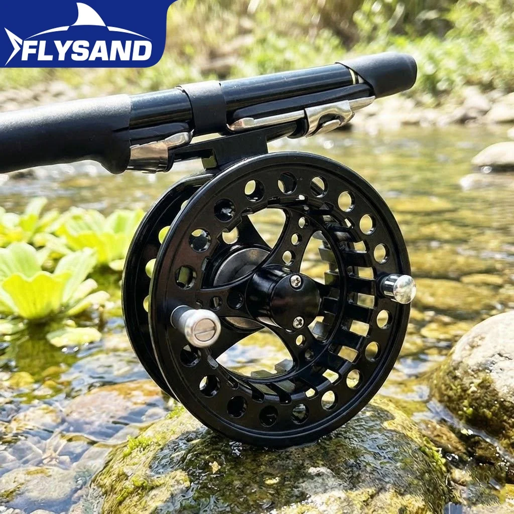 FLYSAND Moulinet de pêche à la mouche en aluminium moulé sous pression, entièrement en métal, usiné CNC, 5/6 7/8, moulinet de pêche sur glace, accessoires de pêche, roue de pêche à la mouche