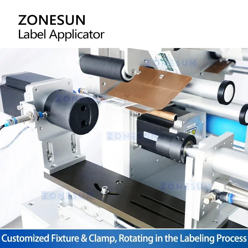 ZONESUN Semi Automatic Lighter Labeling Machine Oval Bottle Label Applicator Sticker Applicator Label Dispenser Machine ZS-TB805