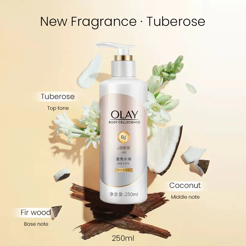 OLAY Body Lotion B3+ Niacinamide Nourishing Hydrating Firming Brightening Body Cream Improves Skin Olay Body Cellscience