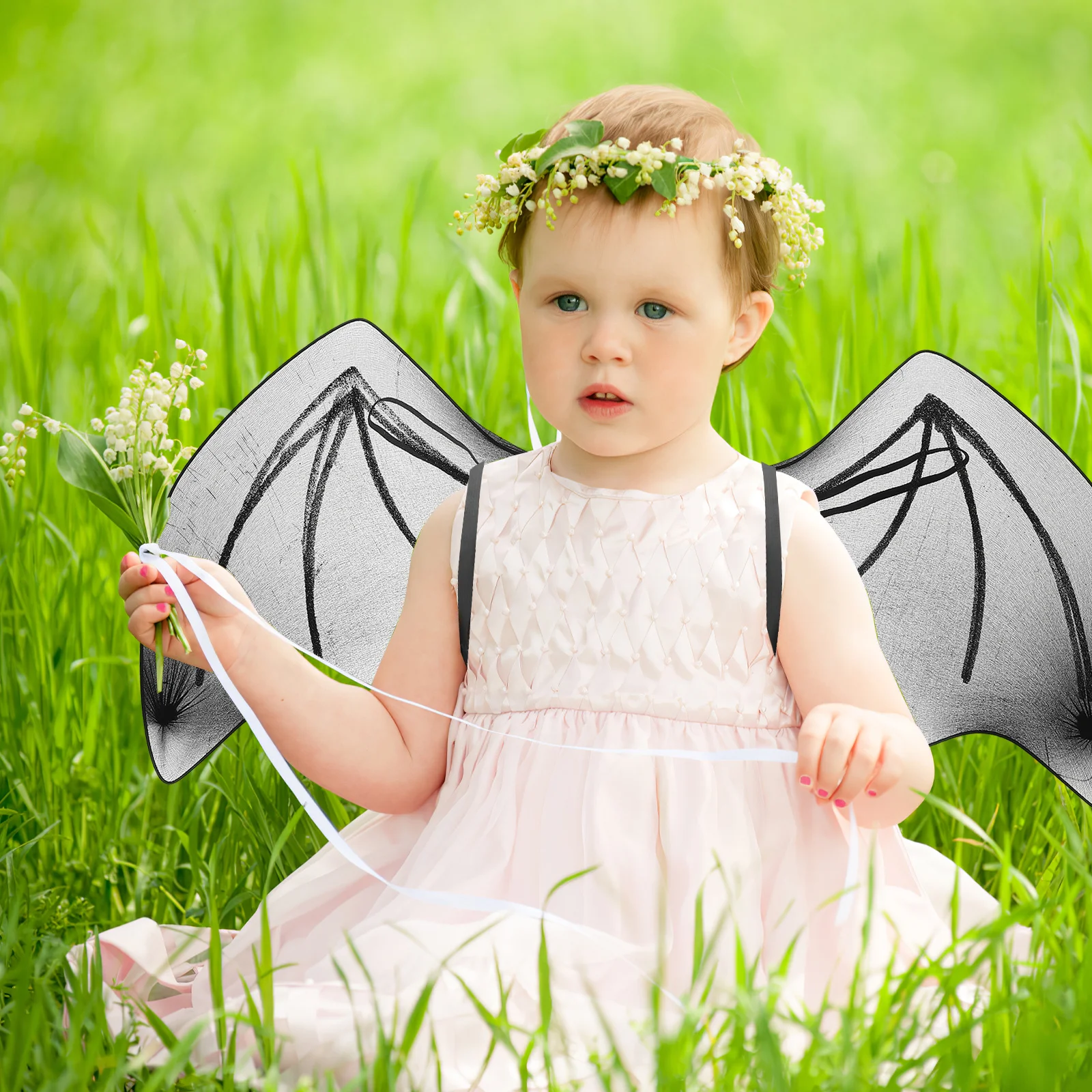 Bat Wings Costume Lightweight Black Halloween Party Decor Simulated Bat Wing Dress Up Cosplay Prop For Kids Adults