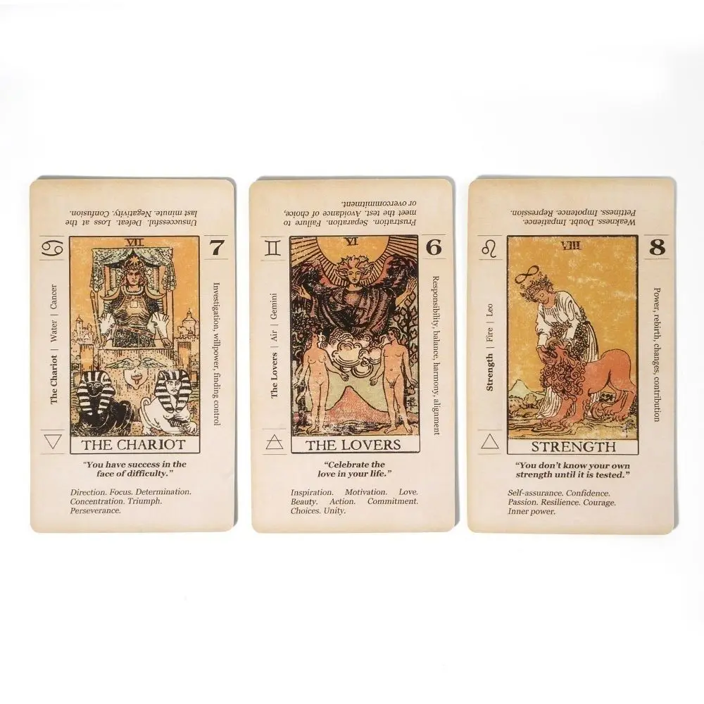 Tarot com significado de 10,3 * 6 cm, 78 unidades de cartas com significados para iniciantes