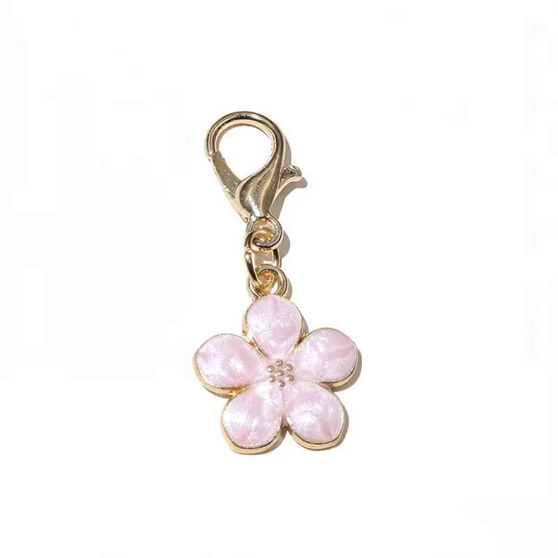 10pcs Lobster Clasp with Enamel Flower Charms