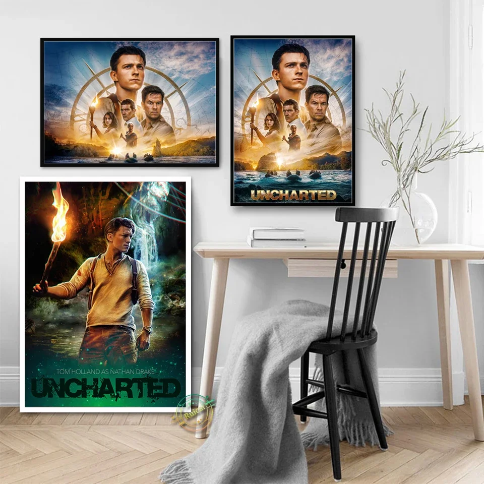 Uncharted New Movie Poster Tom Holland Wall Posters Prints Canvas Art Wallpaper Picture Interior Bar Painting Home Decor Gift