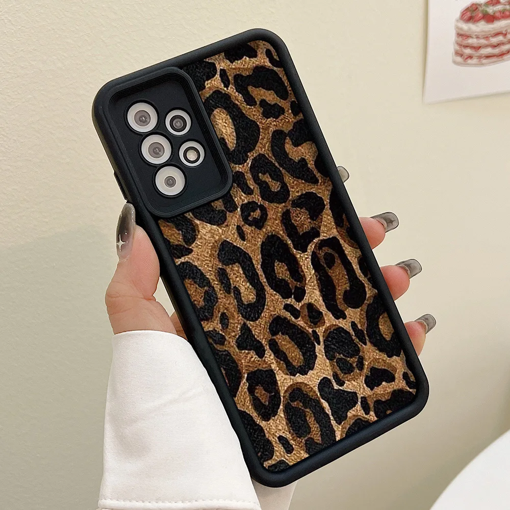 Leopard Print Phone Case For Samsung A16 A06 A55 A54 5g A34 A53 A25 A52 A32 A73 A24 A35 A15 S21 S23 FE S22 S24 Ultra Plus Cover