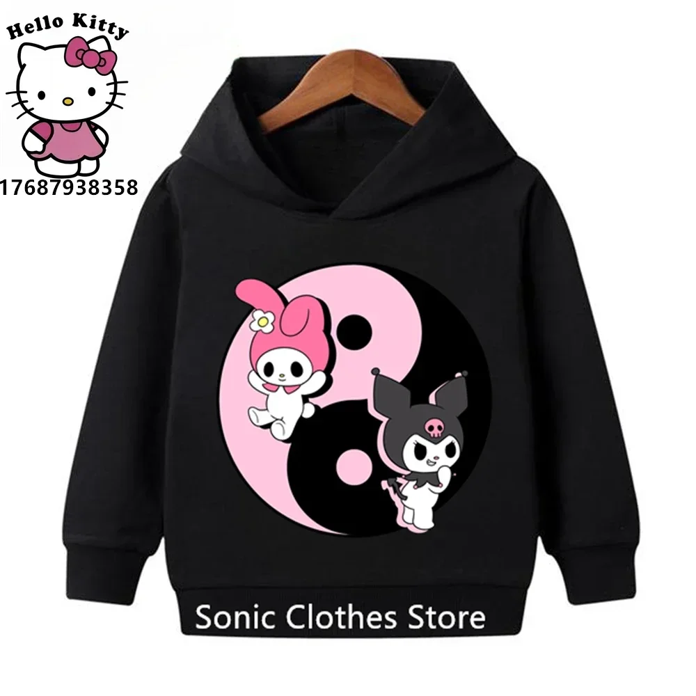 Kawaii Kuromi Hoodie Kids Clothes Girls Clothing Fashion Baby Boys Clothes Autumn Warm Sweatshirt Children Tops