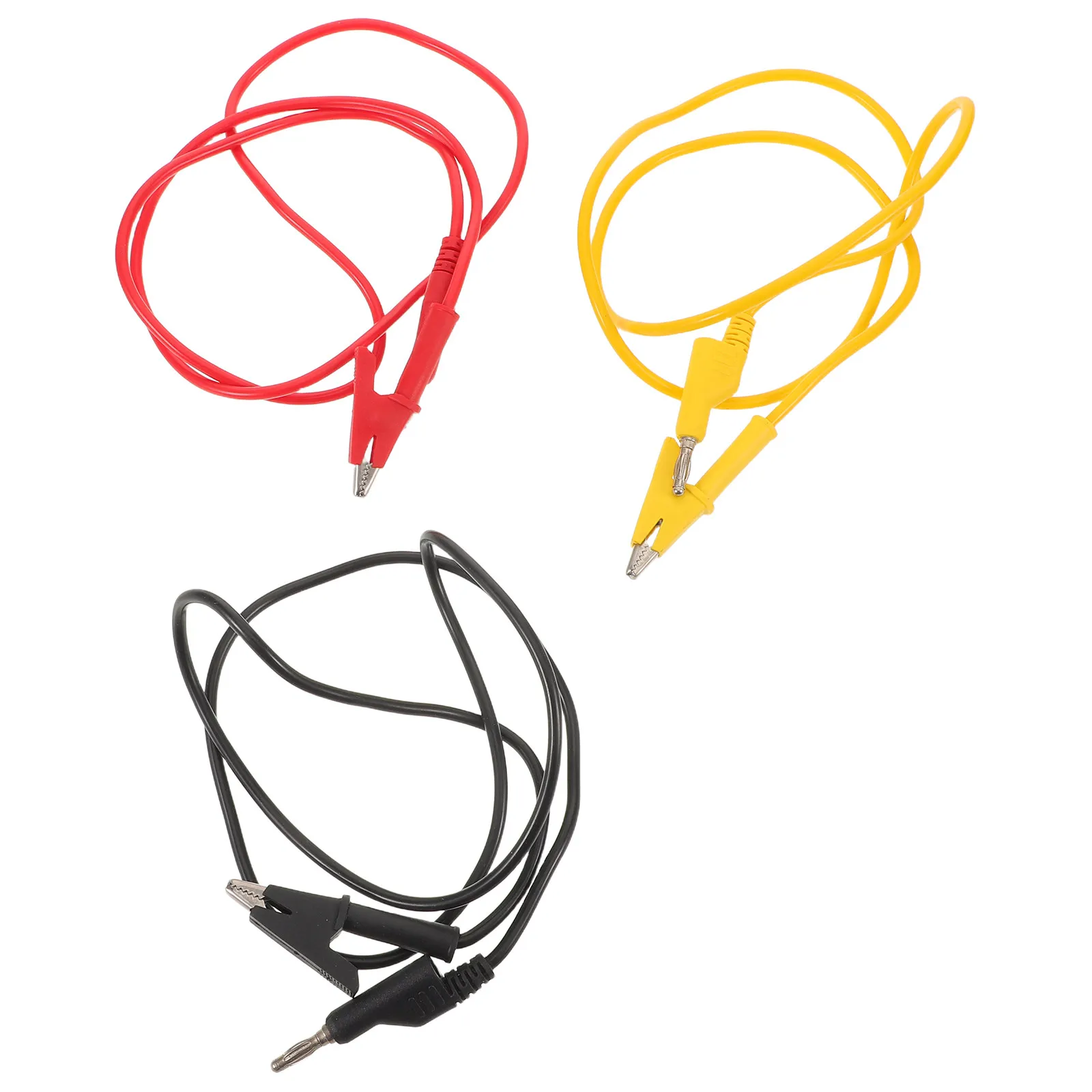 3Pcs Crocodile Alligator Clip Test Leads Insulated Stackable 4Mm Banana Plug Circuit Testing Jumper Wires Electrical Test Cables