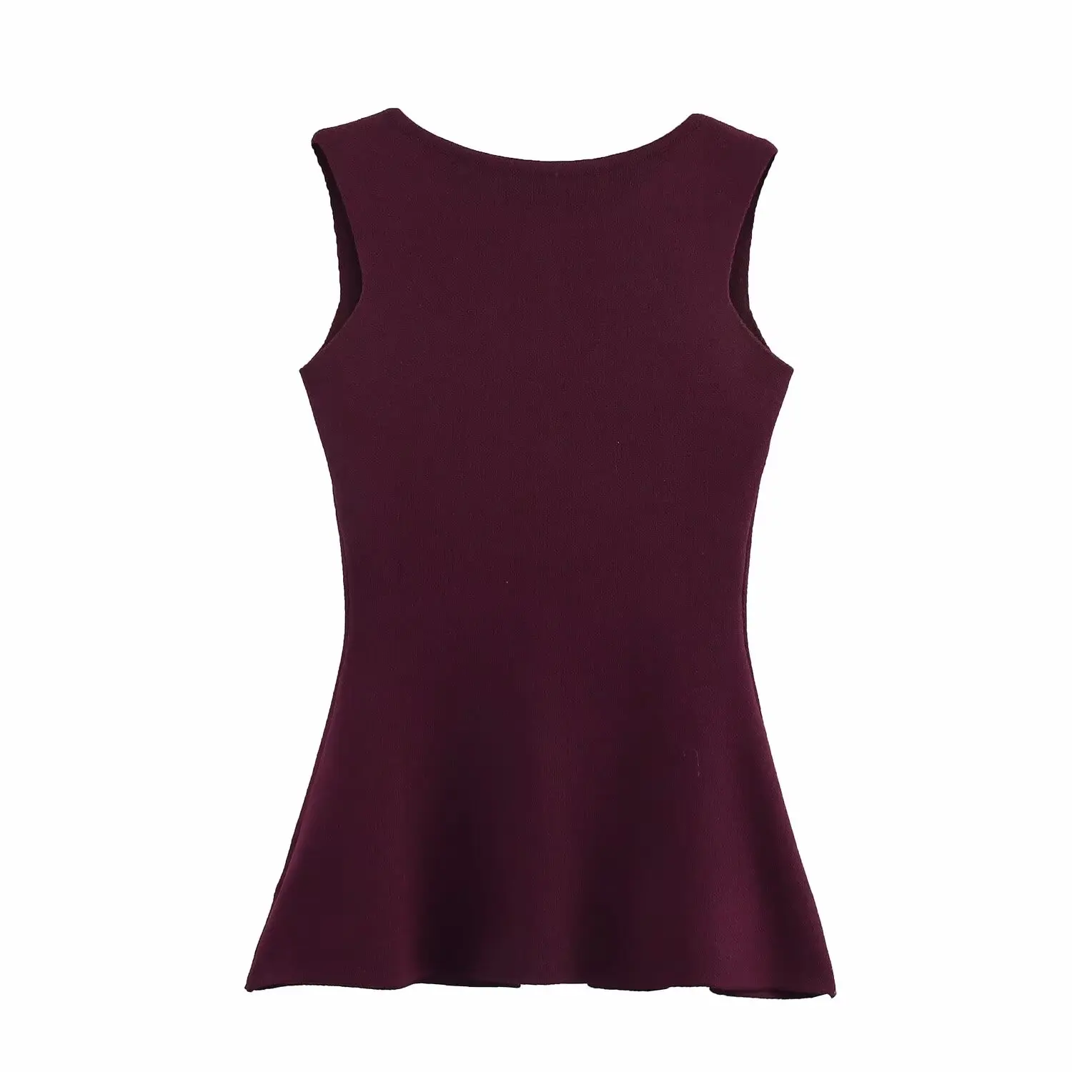 JNLEAOG automne nouveau femmes Faion Design t-shirt couleur or bouton plat aiguille gilet Ele Sle sans marque fibre de Polyester