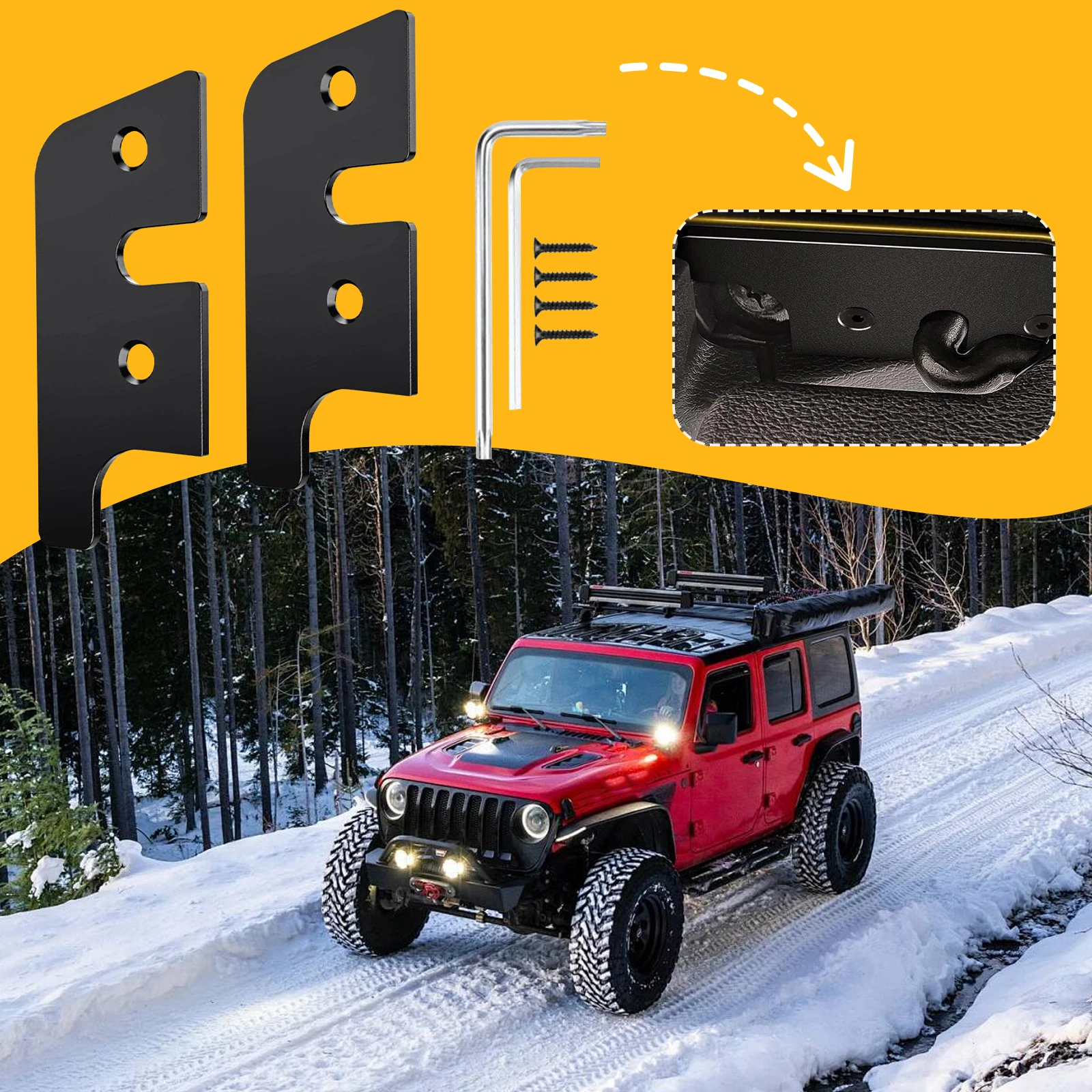 

Комплект для ремонта солнцезащитного козырька из алюминиевого сплава, комплект зажимов для ремонта автомобильного солнцезащитного козырька для Jeep Wrangler JL Gladiator JT