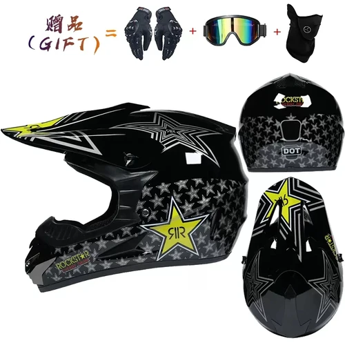 Imagen 2 del producto Casco de seguridad para Motocross hombre Casco Motocross bicicleta cuesta abajo Capacete ATV Casco cruzado niño Casco de motocicleta Dot Abs Unisex