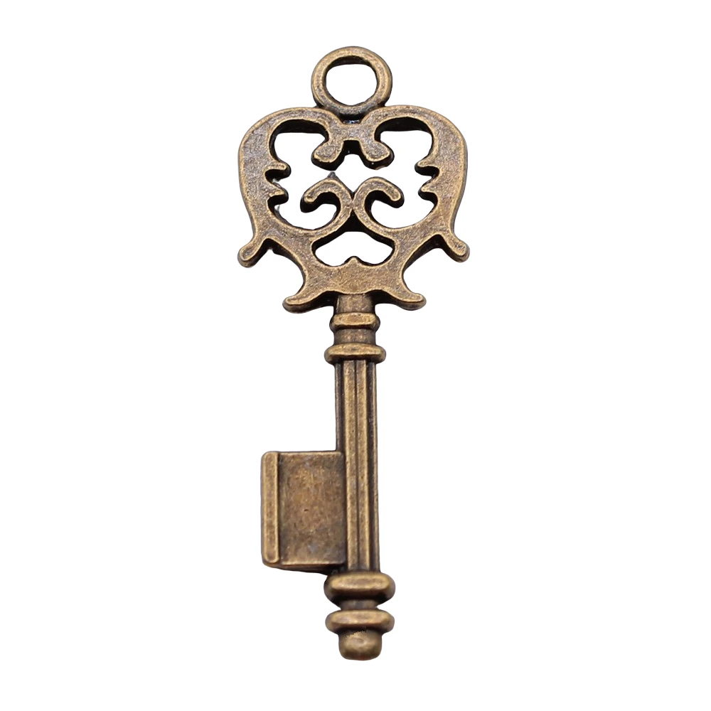 

Wholesale 60pcs/bag 49x17mm Key Pendants Charm For Jewelry Making Antique Bronze Color Key Pendants Charm Retro Key