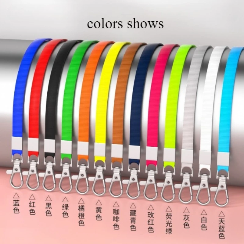 100PCS Thickened Lanyards Free Custom Logo Metal Hook Personalized Neck Hanging Rope for Card Holder Key Chain Strap