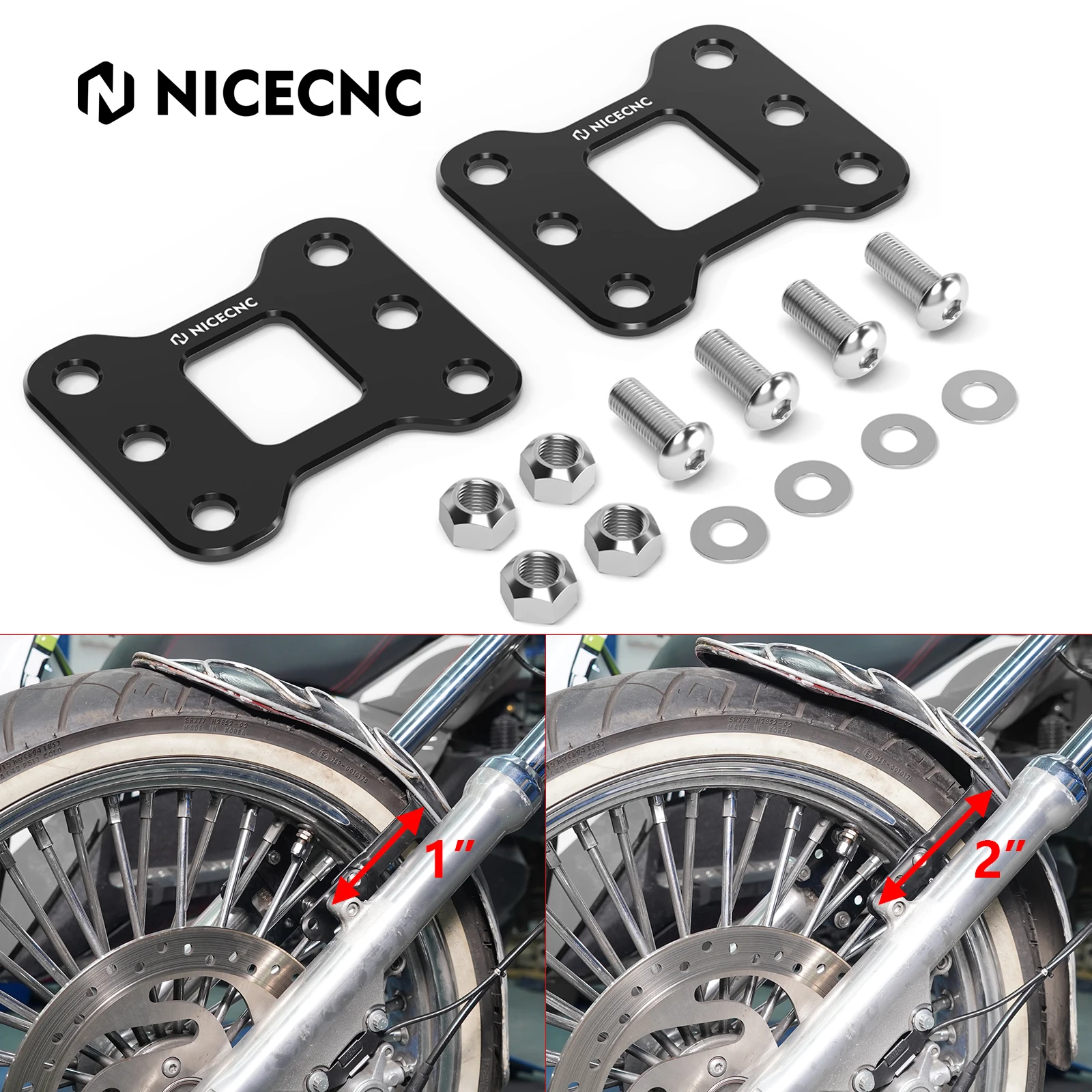 

Motorcycle Front Fender Lift Brackets for Harley Iron 883 XL883N 2009-2019 883 SuperLow XL883L 2011-2019 1200 XL1200T 2014-2019