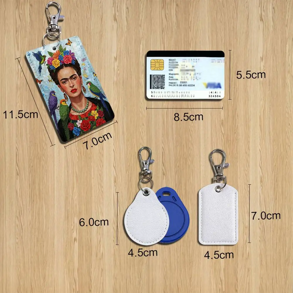 Tattoo design Art Frida Kahlo Cartoon Singer Anime Card Keychain Fashion Pendant Bag ID Door Card Holder Bus Card Cute Adult