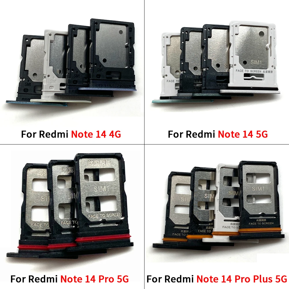 Bandeja de suporte para cartão sim, slot para chip micro nano, adaptador, peças de soquete para xiaoomi redmi note 14 4g 5g pro plus (cartão duplo)