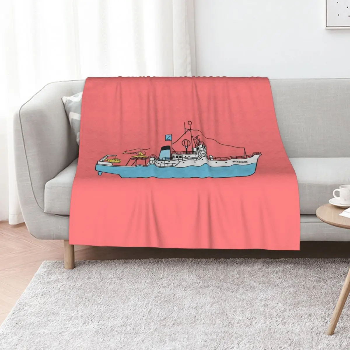 

Life Aquatic by Steve Zissou - The Belafonte Throw Blanket Soft Plush Plaid Single for sofa Flannels Blankets
