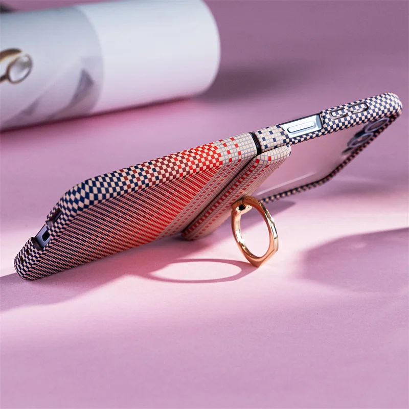 Etui z teksturą włókna węglowego z pierścieniem Magsafe i osłoną zawiasu do Samsung Galaxy Z Flip 8 7 6 5 4 3, folia ochronna na ekran, kompatybilne z ładowaniem bezprzewodowym. — zdjęcie produktu 4