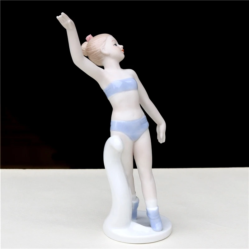 Porcelain Water Ballet Figure Ceramic Ballerina Girl Miniature Room Decor Birthday Gift Craft Souvenir Adornment Furnishing