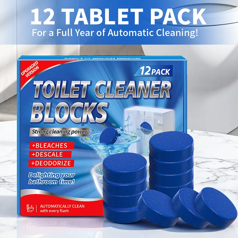 Toilet cleaner block, toilet cleaner blue bubble, deodorizer, magic product, toilet cleaner, powerful descaling, fragrant