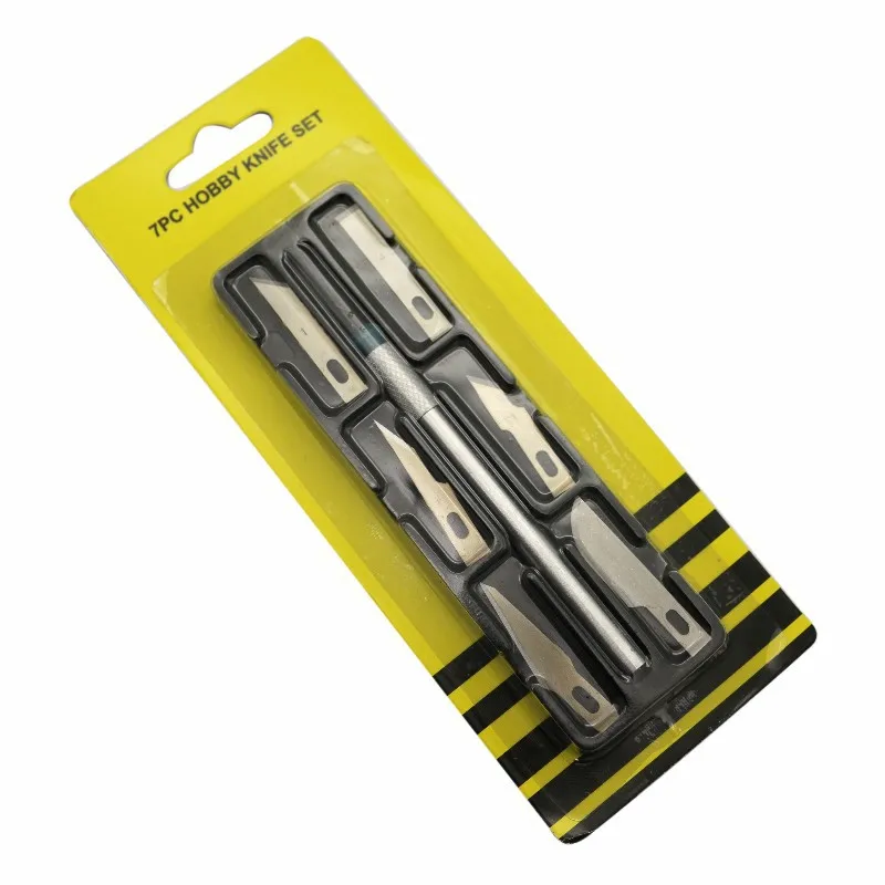 Non-Slip Metal Scalpel Knife Tools Kit Cutter Engraving Craft Knives with 6pcs Blades Mobile Phone PCB DIY Repair Hand Tools
