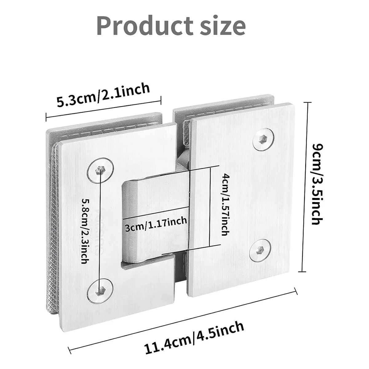 

ABYA 2 Pack 180 Degree Frameless Glass Shower Door Hinges, Brushed Nickel Shower Door Hinges Heavy Duty 304 Stainless Steel